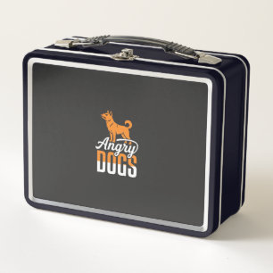 Angry Dogs Vector Mascot Metal Lunch Box