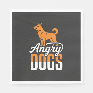 Angry Dogs Vector Mascot Napkin