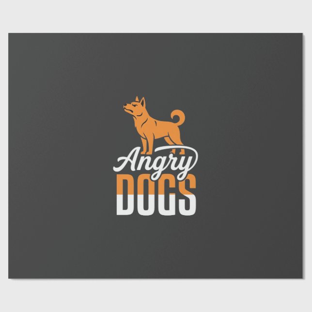 Angry Dogs Vector Mascot Wrapping Paper (Flat)