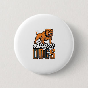 Angry Dogs Vintage Bulldog Typography Design_1 6 Cm Round Badge