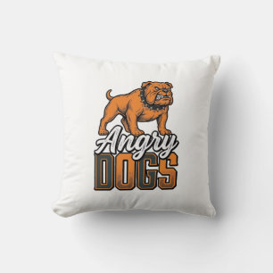 Angry Dogs Vintage Bulldog Typography Design_1 Cushion