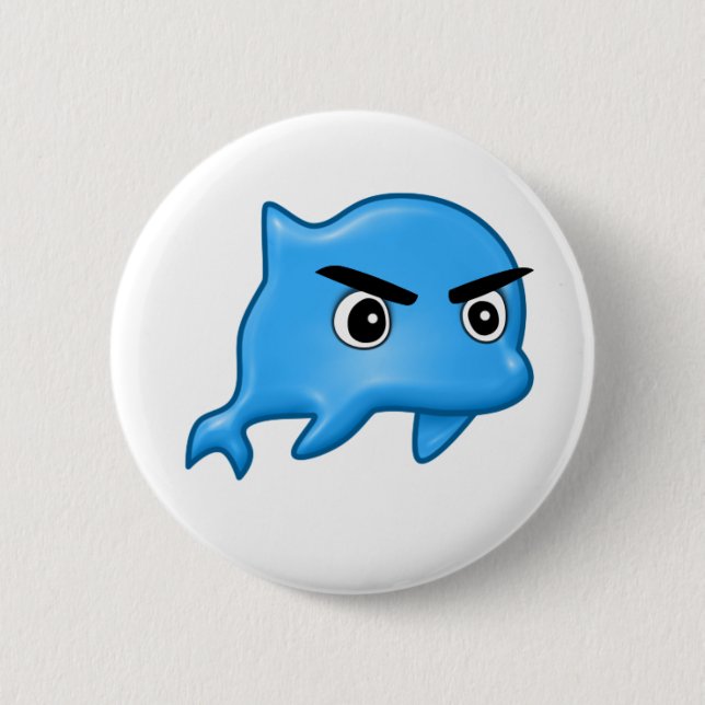 Angry Dolphin Button (Front)