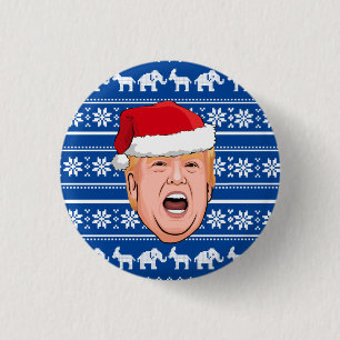 Angry Donald Trump Christmas 3 Cm Round Badge