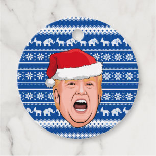 Angry Donald Trump Christmas Favour Tags