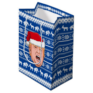 Angry Donald Trump Christmas Medium Gift Bag