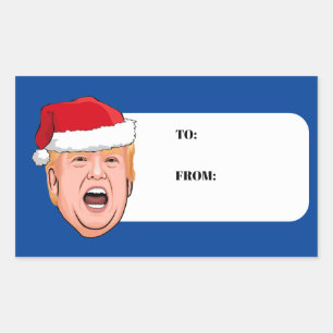 Angry Donald Trump Christmas Rectangular Sticker