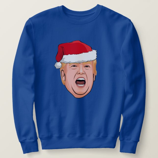 Angry Donald Trump Christmas Sweatshirt (Design Front)