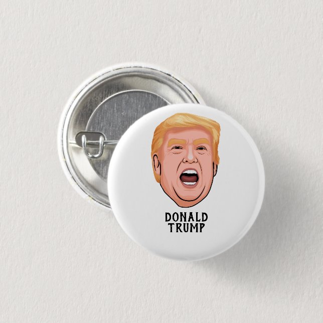 ANGRY DONALD TRUMP CUSTOM 3 CM ROUND BADGE (Front & Back)