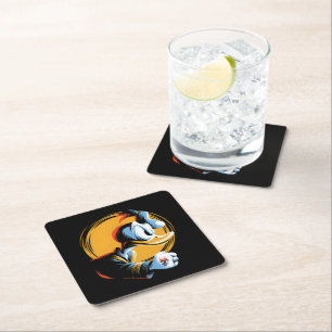 Angry Duck Square Paper Coaster