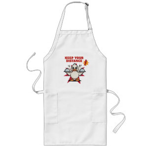 Angry Duck with Bold “Keep Your Distance” – Funny  Long Apron