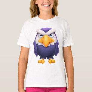 Angry Eagle Mascot – Fierce Purple cute Bird Kids T-Shirt