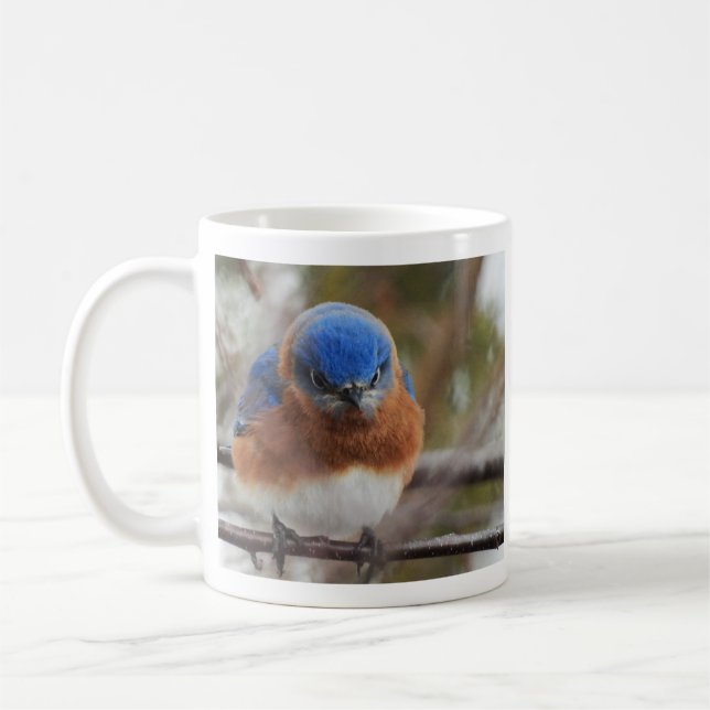 Angry Eastern Bluebird Coffee Mug (Left)