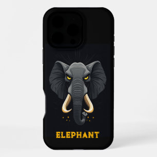 Angry Elephant Black iPhone 16 Pro Max Case