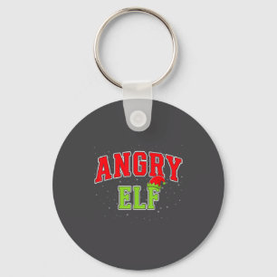 Angry Elf Christmas Family Matching Group Xmas Key Ring
