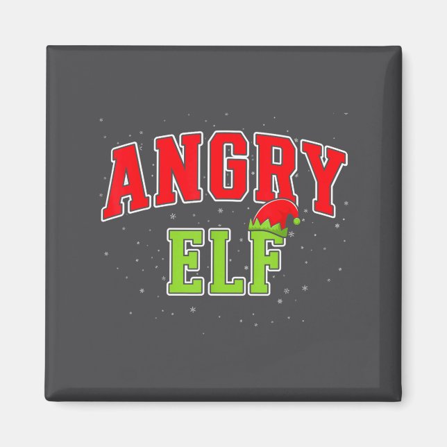 Angry Elf Christmas Family Matching Group Xmas  Magnet (Front)