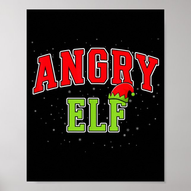 Angry Elf Christmas Family Matching Group Xmas  Poster (Front)