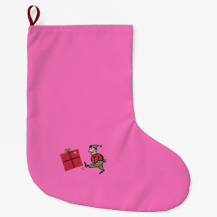 Angry Elf Christmas stocking large