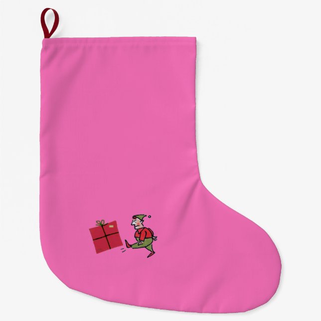 Angry Elf Christmas stocking large (Front)