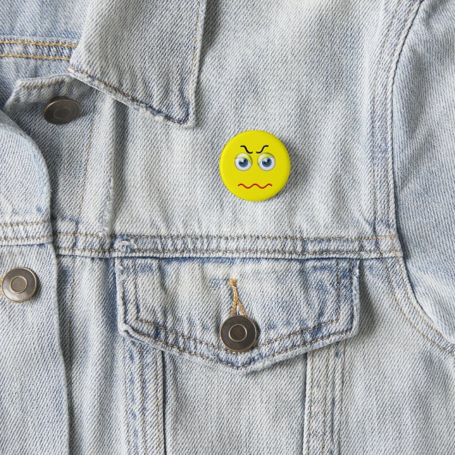 Angry Emoji 3 Cm Round Badge (In Situ)
