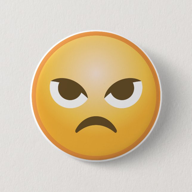Angry Emoji 6 Cm Round Badge (Front)