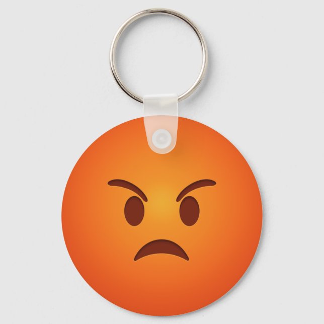 Angry Emoji  Key Ring (Front)