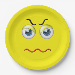 Angry Emoji Paper Plate