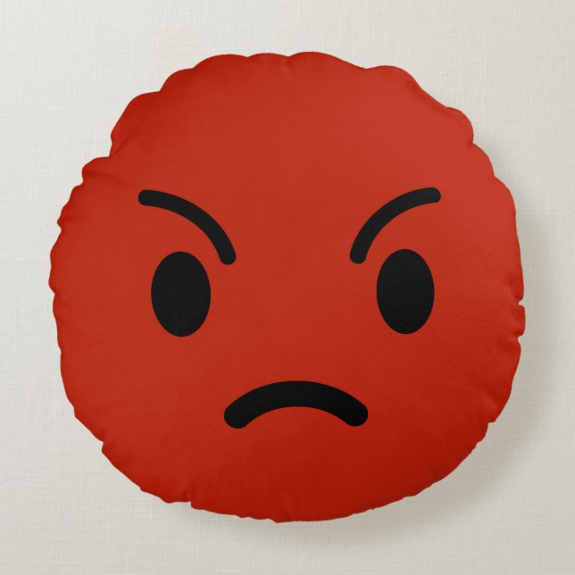 Angry Emoji Round Cushion (Front)