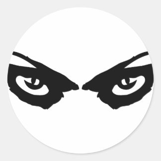 angry eyes icon classic round sticker