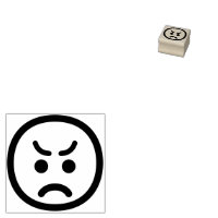 Angry Face Cute Adorable Minimalist Line Art Emoji