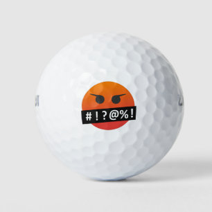 Angry Face Emoji Golf Balls