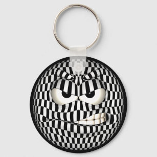 Angry Face Emoticon Key Ring