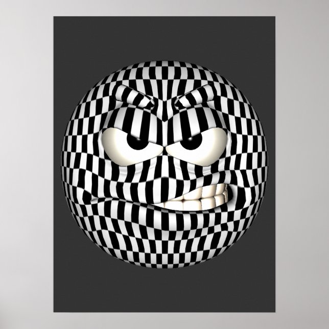 Angry Face Emoticon Poster (Front)