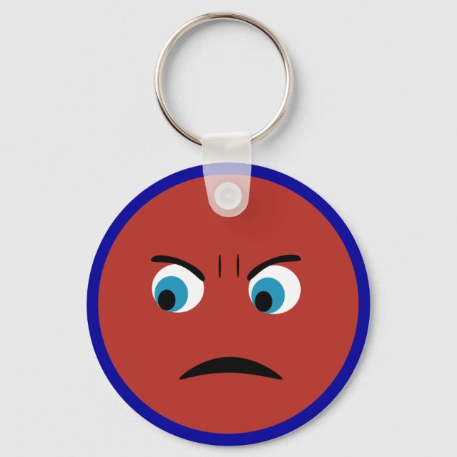 Angry Face Key Ring (Front)