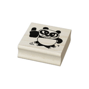 Angry Face Panda Gives LIKE Rubber Stamp
