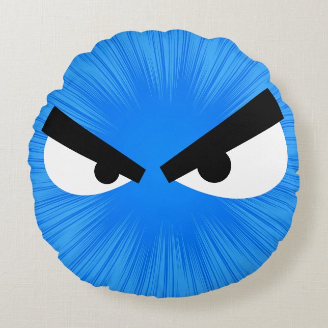 Angry Face Round Cushion (Front)
