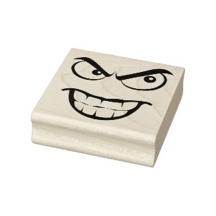 Angry Face Rubber Stamp