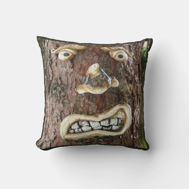 Angry Face Tree Cushion (Front)