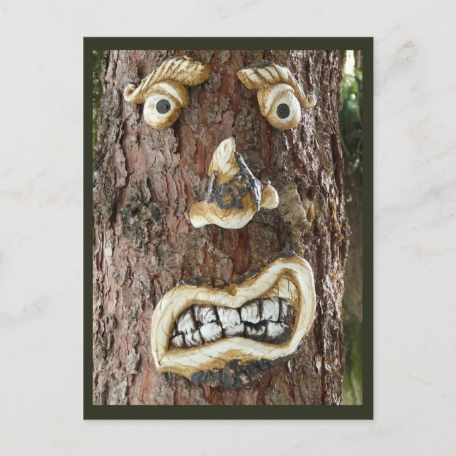Angry Face Tree Postcard (Front)