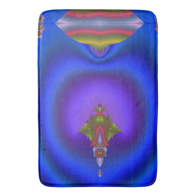 Angry Faced Fractal Bath Mat (Front Vertical)