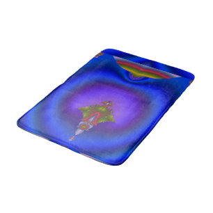 Angry Faced Fractal Bath Mat
