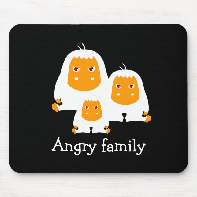 Angry family Monkeys design Mouse Pad (Front)