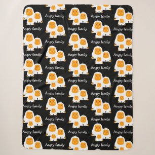 Angry family Monkeys design Sherpa Blanket