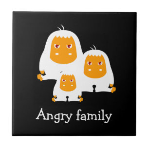 Angry family Monkeys design T-Shirt Bath Mat Ceramic Tile