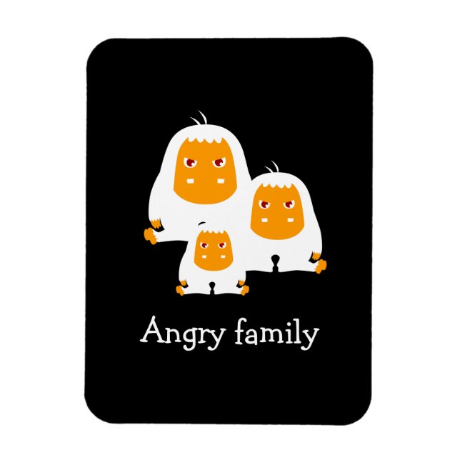 Angry family Monkeys design T-Shirt Bath Mat Magnet (Vertical)