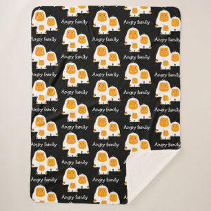Angry family Monkeys design T-Shirt Bath Mat Sherpa Blanket