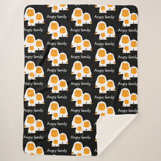 Angry family Monkeys design T-Shirt Bath Mat Sherpa Blanket (Front)