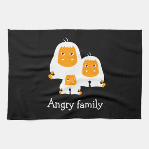 Angry family Monkeys design T-Shirt Bath Mat Tea Towel
