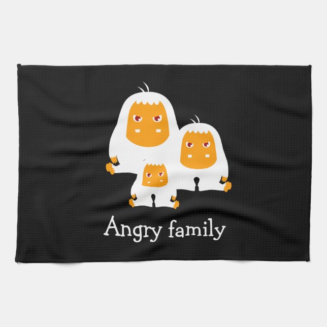 Angry family Monkeys design T-Shirt Bath Mat Tea Towel (Horizontal)