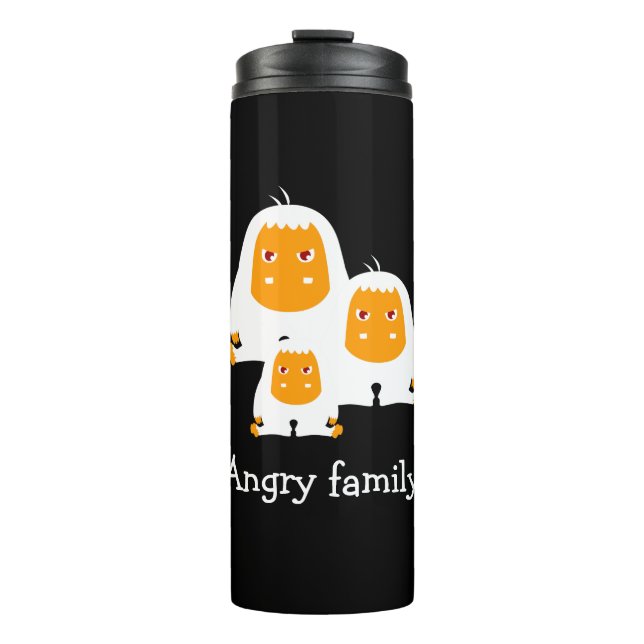 Angry family Monkeys design T-Shirt Bath Mat Thermal Tumbler (Front)