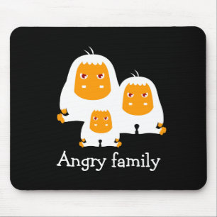 Angry family Monkeys design T-Shirt Mouse Pad